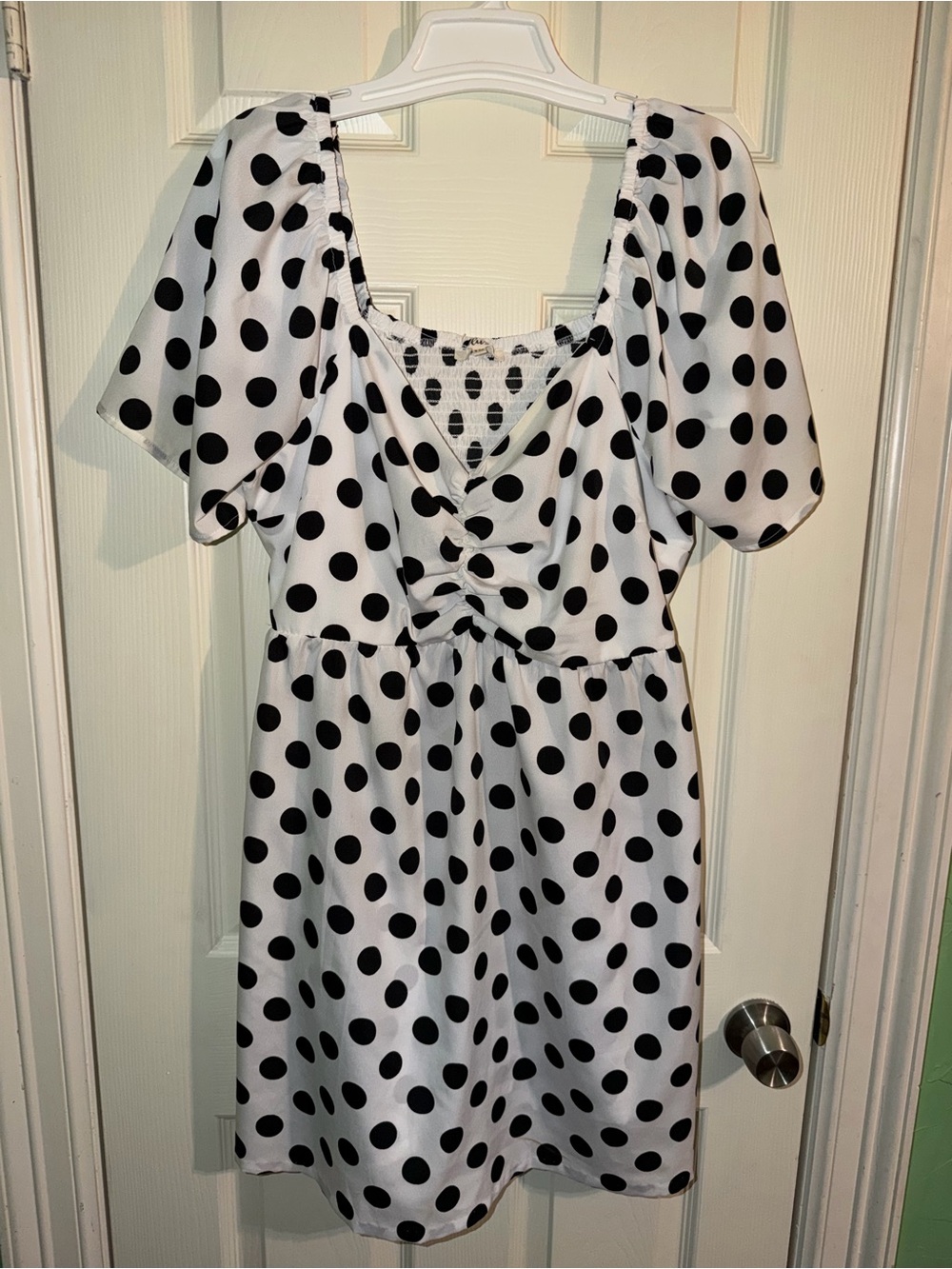 Polka Dot Short Sleeve Mini Dress - 1X
